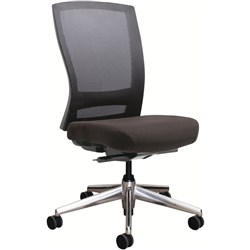 Buro Mentor Mesh Back Task Chair Aluminium Base No Arms Black Fabric Seat Mesh Back