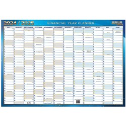 Writeraze Financial Year Wall Planner 500 x 700mm Blue