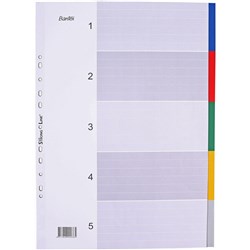 Bantex Divider A3 5 Tabs Portrait Assorted