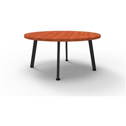 Rapidline Eternity Round Coffee Table 900D x 450mmH Cherry Top Black Base