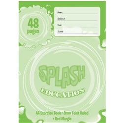 Splash A4 48pg Exercise Book 8mm Ruled