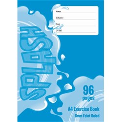 Splash A4 96pg Exercise Book 8mm Ruled