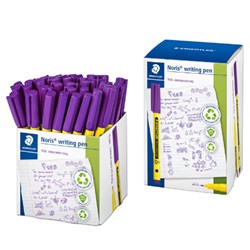 Staedtler Noris 307 Writing Pens Fine 0.6mm Violet Cup Of 50