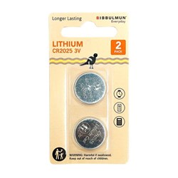 Bibbulmun Lithium Coin CR2025 Battery 3V Pack Of 2