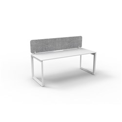 Rapidline Deluxe Infinity Desk Loop Leg Single Sided + Grey Eco Screen 1500Wx730mmH Wht/Wh
