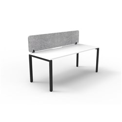 Rapidline Deluxe Infinity Desk Profile Leg Single Sided+Grey Eco Screen 1200Wx730mmH Wht/Bl
