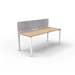 Rapidline Deluxe Infinity Desk Profile Leg Single Sided+Grey Eco Screen 1800Wx730mmH Oak/Wh
