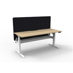 Rapidline Boost Light Single Sided Workstation Black Eco Screen+Tray 1200mmW Oak/White