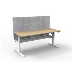 Rapidline Boost Light Single Sided Workstation Grey Eco Screen+Tray 1200mmW Oak/White