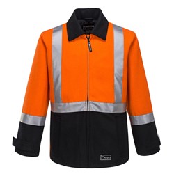 Huski Flame Resistant Bluey Jacket 4XL Orange And Black