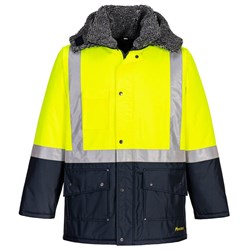 Huski Hi-Vis Contrast Freezer Jacket 5XL Yellow And Navy
