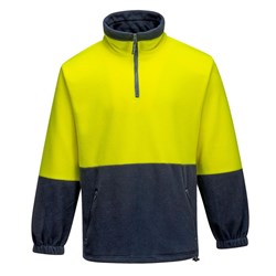 Portwest Hi-Vis Contrast 1/4 Zip Class D Polar Fleece Jumper Medium Yellow And Navy