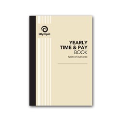 Olympic Yearly Time And Pay Book A5 32 Page Beige
