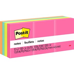 Post-It 653AN Assorted Notes 35mm x 48mm Poptimistic Pack Of 12
