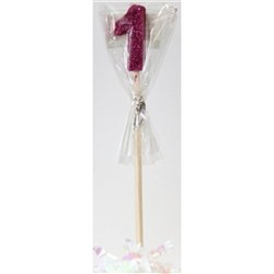 Alpen Candle Number Glitter No. 1 Pink
