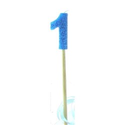 Alpen Candle Number Glitter No. 1 Blue