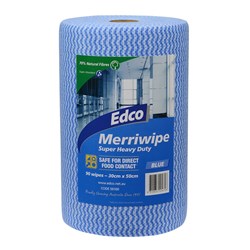 Edco Merriwipe Super Heavy Duty Wipes Blue