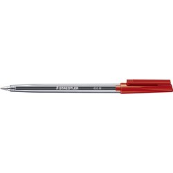 STAEDTLER STICK PENS 430 MED RED - BOX 10